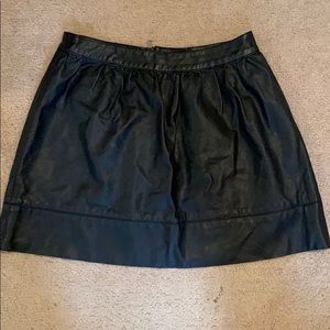 High waisted leather skirt